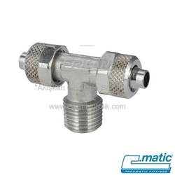 Pnömatik Push-On (Somun Sıkmalı) Nikel Kaplı Pirinç Sabit Orta Bacak Dişli TE (MC20) - C.MATIC