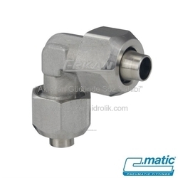 Pnömatik Push-On (Somun Sıkmalı) Paslanmaz Çelik (SS316L) Dirsek (CX28) - C.MATIC