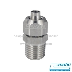 Pnömatik Push-On (Somun Sıkmalı) Paslanmaz Çelik (SS316L) Rakor (CX11) - C.MATIC