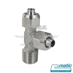 Pnömatik Push-On (Somun Sıkmalı) Paslanmaz Çelik (SS316L) Sabit Yan Bacak Dişli TE (CX23) - C.MATIC