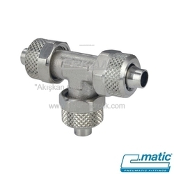 Pnömatik Push-On (Somun Sıkmalı) Nikel Kaplı Pirinç TE (MC19) - C.MATIC