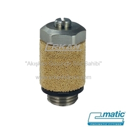 Pnömatik Sinter Bronz+Nikel Kaplı Pirinç Ayarlı Geniş Susturucu (MV14 B) - C.MATIC