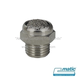 Pnömatik Paslanmaz Çelik (AISI304)+Nikel Kaplı Pirinç Kısa Susturucu (MV11 FE) - C.MATIC