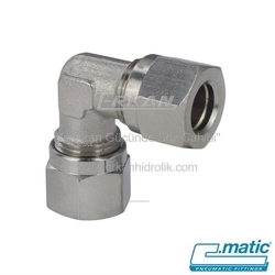 Pnömatik Yüksüklü Nikel Kaplı Pirinç Dirsek (MO17) - C.MATIC