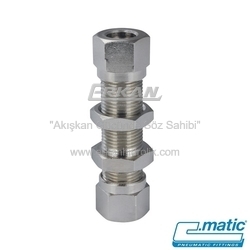 Pnömatik Yüksüklü Nikel Kaplı Pirinç Perde Geçiş Nipeli (MO15) - C.MATIC