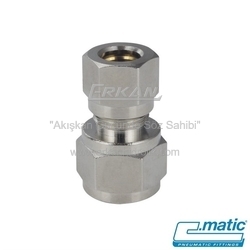 Pnömatik Yüksüklü Nikel Kaplı Pirinç Dişi Rakor (MO13) - C.MATIC