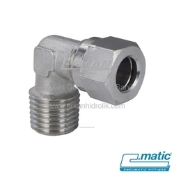 Pnömatik Yüksüklü Nikel Kaplı Pirinç Sabit Dirsek (MO16) - C.MATIC