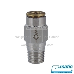 C.MATIC - C.Matic - Yağlama 150 bar Push-In Nikel Kaplı Pirinç Çekvalf