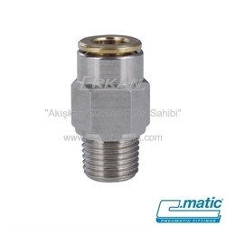 Yağlama 250 bar Push-In Nikel Kaplı Pirinç Rakor (HP11) - C.MATIC