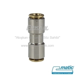 C.MATIC - C.Matic - Yağlama 80 bar Push-In Nikel Kaplı Pirinç Nipel