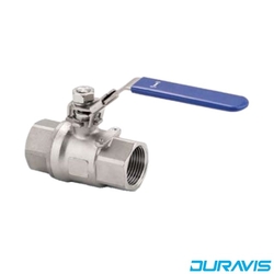 DURAVIS - Duravis - 304 SS/316 SS Paslanmaz Çelik Gövdeli 2/2 Yollu Dişli Tip Kollu Küresel Vana