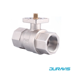 Nikel Kaplı Pirinç Gövdeli 2/2 Yollu Dişli Tip Tepe Flanşlı Küresel Vana - DURAVIS