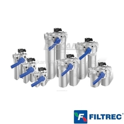 FILTREC - Filtrec - Hidrolik Dublex-İkili Gövde Basınç Filtresi - Hat Tipi, Alüminyum Gövdeli