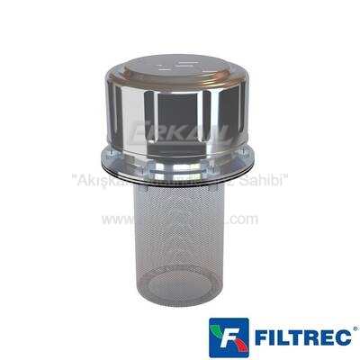 Filtrec - Hidrolik Flanşlı Krom Kaplı Çelik Tank Kapağı ve Hava Filtresi