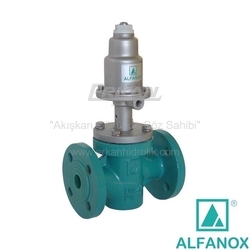 ALFANOX - GG 25 Pik Döküm Gövdeli 2-Yollu Tek Etkili N.K. Pistonlu Vana - Seri: 702 PN16 Flanşlı Tip