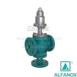ALFANOX - GG 25 Pik Döküm Gövdeli 3-Yollu Tek Etkili N.K. Pistonlu Vana - Seri: 703 PN16 Flanşlı Tip