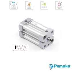 PEMAKS - Pemaks - KCS-A Serisi Önden Yaylı Manyetik Kompakt Pnömatik Silindir (Ø32...Ø100) (ISO 21287)