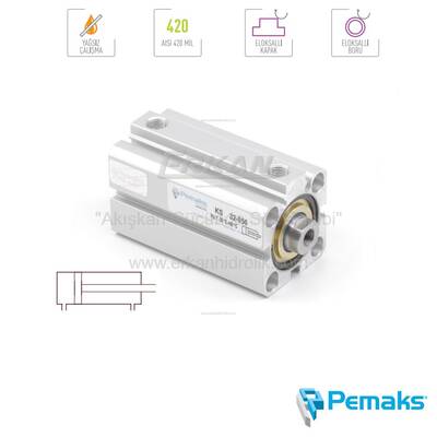 Pemaks - KS-A Serisi Manyetik Kompakt Pnömatik Silindir (Ø20...Ø100) - 1
