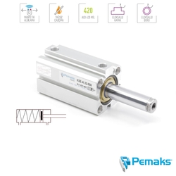 PEMAKS - Pemaks - KSE-A Serisi Arkadan Yaylı Manyetik Kompakt Pnömatik Silindir (Ø20...Ø100)