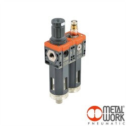 Pnömatik İkili Hava Hazırlayıcı (Filtre+Regülatör)+Yağlayıcı - Syntesi FR+L - METAL WORK