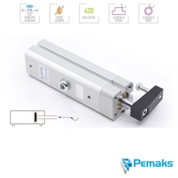 PEMAKS - Pemaks - PDK-M Serisi Metal Sıyırıcılı Doğrusal-Döner Klemp Tip Manyetik Pnömatik Silindir (Ø20...Ø50)