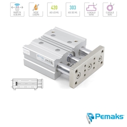 PGB Serisi İkiz Yataklı Manyetik Kompakt Pnömatik Silindir (Ø12...Ø63) - PEMAKS