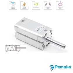 PEMAKS - Pemaks - PKE-A Serisi Arkadan Yaylı Manyetik Kompakt Pnömatik Silindir (Ø32...Ø100)