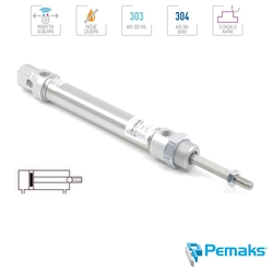 PMQ-A Serisi Dönmez Milli Manyetik Mini Pnömatik Silindir (Ø16...Ø25) (ISO 6432) - PEMAKS