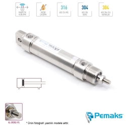 PEMAKS - Pemaks - PVS-A Serisi Komple Paslanmaz Çelik Manyetik Mini Pnömatik Silindir (Ø32…Ø63) (ISO 6432)