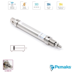 PEMAKS - Pemaks - PVS-A Serisi Komple Paslanmaz Çelik Manyetik Mini Pnömatik Silindir (Ø8…Ø25) (ISO 6432)