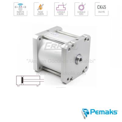 Pemaks - PK-A Ağır Seri Manyetik Kompakt Pnömatik Silindir (Ø125...Ø320)
