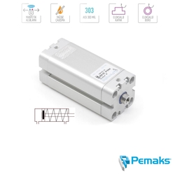 PEMAKS - Pemaks - PKS-A Serisi Önden Yaylı Manyetik Kompakt Pnömatik Silindir (Ø12...Ø25) (ISO 21287)