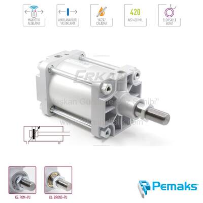 Pemaks - PMB-Y Serisi Manyetik ve Yastıklamalı Pnömatik Silindir (Ø125...Ø320) (ISO 15552) - 1