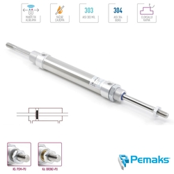 PEMAKS - Pemaks - PMD-A Serisi Çift Milli Manyetik Mini Pnömatik Silindir (Ø16...Ø25) (ISO 6432)