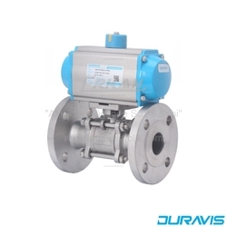 Pnömatik Aktüatörlü 2/2-Yollu 3 Parçalı Flanşlı Tip 316SS Paslanmaz Çelik Küresel Vana (PBLV 340/341) - DURAVIS