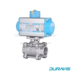 Pnömatik Aktüatörlü 2/2-Yollu Dişli Tip 304SS Paslanmaz Çelik Küresel Vana (PBLV 200/201) - DURAVIS