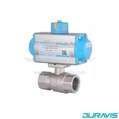 Duravis - Pnömatik Aktüatörlü 2/2-Yollu Dişli Tip Pirinç Küresel Vana (PBLV 100/101)