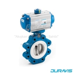 Pnömatik Aktüatörlü 2/2-Yollu Lug Tip PTFE Contalı Kelebek Vana (PBFV 230/231) - DURAVIS
