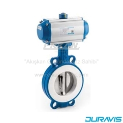 Pnömatik Aktüatörlü 2/2-Yollu Wafer Tip PTFE Contalı Kelebek Vana (PBFV 130/131) - DURAVIS